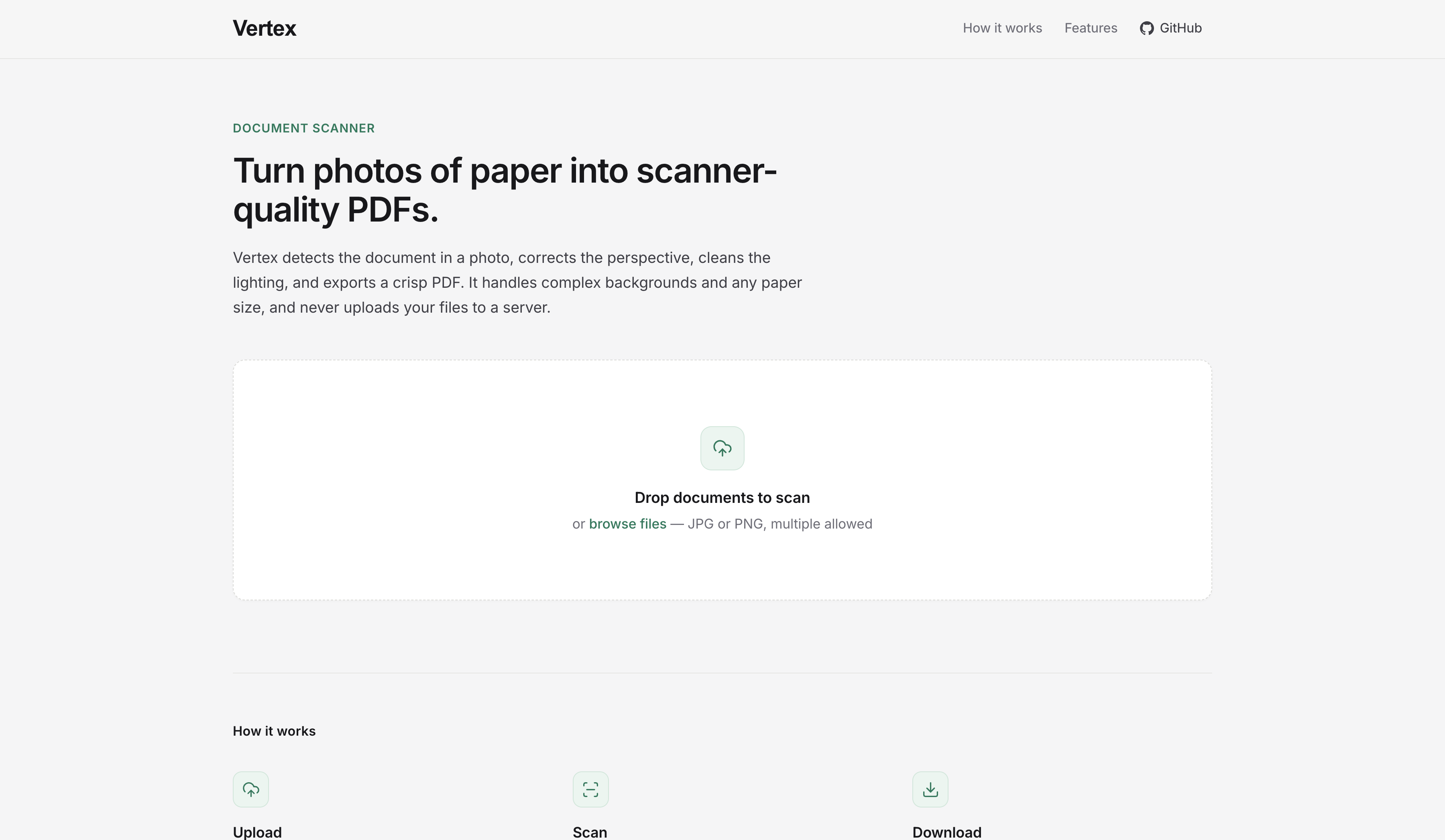 Vertex document scanner